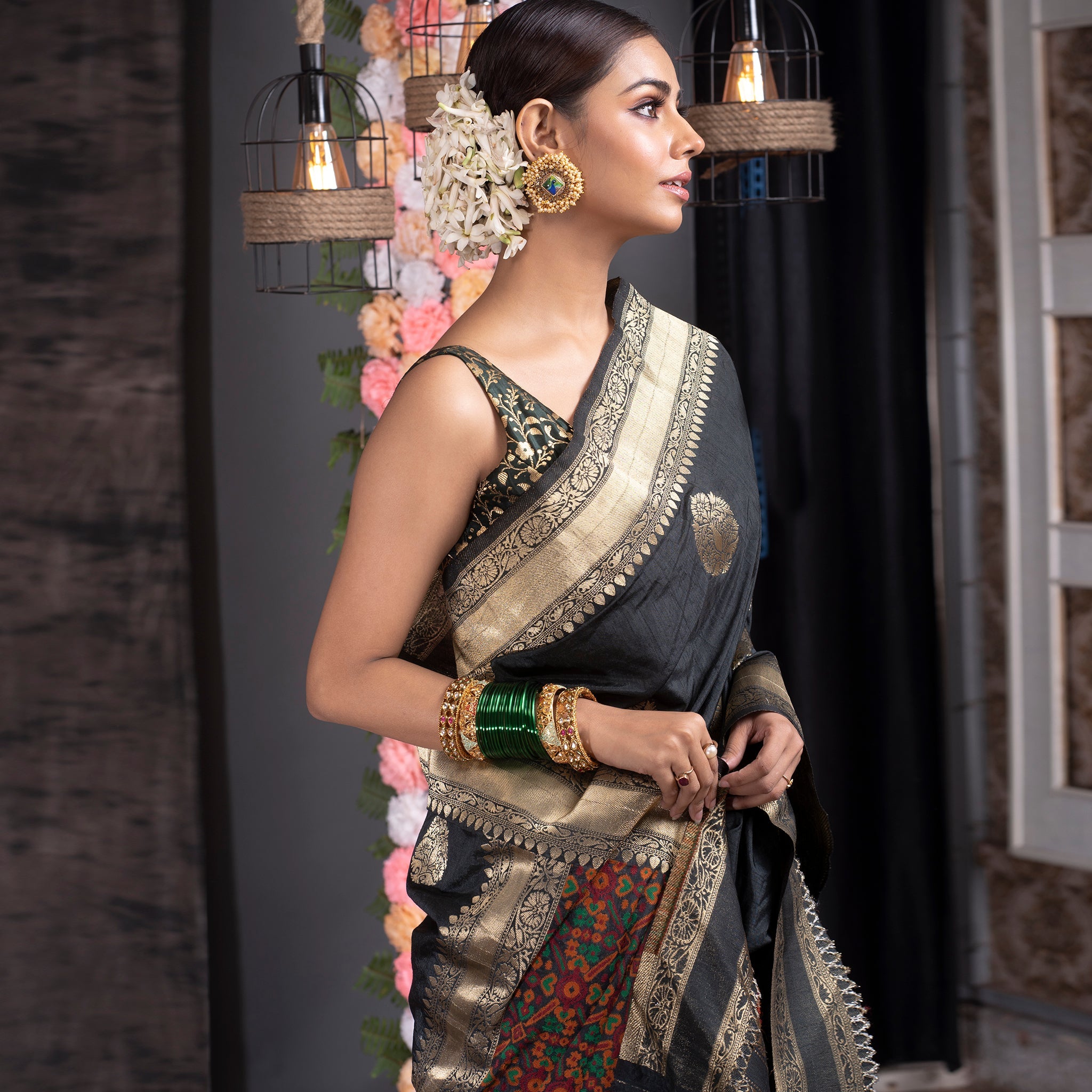 Black Color Mono Net Saree With Sequence Work and Blouse in USA, UK,  Malaysia, South Africa, Dubai, Singapore